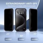 TIESZEN for iPhone 15 Pro Case, Compatible with MagSafe, Built-in Privacy Screen Protector and Camera Protection, Anti Spy Full Body Dustproof Shockproof Hard Phone Case 6.1", Black