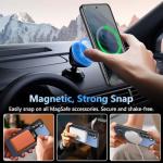 OWKEY for Samsung Galaxy S21 Case with Stand, Magnetic Shockproof Case Fit for Magsafe Translucent Matte Cover for Samsung S21, Black