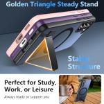 OWKEY for Samsung Galaxy S21 Case with Stand, Magnetic Shockproof Case Fit for Magsafe Translucent Matte Cover for Samsung S21, Black