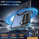 OWKEY for Samsung Galaxy S21 Case with Stand, Magnetic Shockproof Case Fit for Magsafe Translucent Matte Cover for Samsung S21, Black