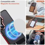 MALEWOLF for Galaxy S25+ Plus Case with Invisible Stand, [Military Drop Protection] Semi-Transparent S25 Plus Phone Case Compatible with Magsafe, Anti-Slip Cover Galaxy S25+ Magnetic Case (Black/Red)