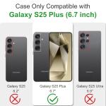 MALEWOLF for Galaxy S25+ Plus Case with Invisible Stand, [Military Drop Protection] Semi-Transparent S25 Plus Phone Case Compatible with Magsafe, Anti-Slip Cover Galaxy S25+ Magnetic Case (Black/Red)