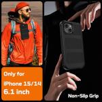 for iPhone 15 Case with Belt Clip Holster,Military Grade Anti-Drop Shockproof Defender Phone Cases w/2x Screen Protectors & Kickstand,2 Layers Rugged Heavy Duty Protective Bumper Cover (Black)