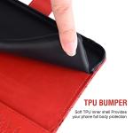 Phone Case for LG Aristo 4 Plus 4+/Tribute Royal X320/Escape Plus/Journey LTE L322DL/K30 2019/Arena 2/X2 2019/Prime 2 Wallet with Tempered Glass Screen Protector Flip Cover Card Holder Stand Cell Red