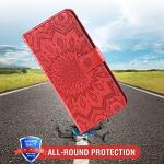 Phone Case for LG Aristo 4 Plus 4+/Tribute Royal X320/Escape Plus/Journey LTE L322DL/K30 2019/Arena 2/X2 2019/Prime 2 Wallet with Tempered Glass Screen Protector Flip Cover Card Holder Stand Cell Red