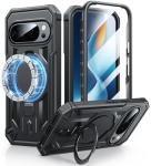 FNTCASE for Google Pixel 10 & 10 Pro Case: for Pixel 9 & 9 Pro Case with Magnetic Ring Stand Holder | Military Grade Shockproof Protective Rugged Cell Phone Cover | Heavy Duty Cases - 6.3 Inch Black