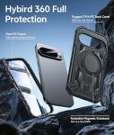 FNTCASE for Google Pixel 10 & 10 Pro Case: for Pixel 9 & 9 Pro Case with Magnetic Ring Stand Holder | Military Grade Shockproof Protective Rugged Cell Phone Cover | Heavy Duty Cases - 6.3 Inch Black