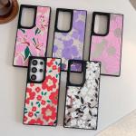 Beautiful Elegant Colorful Flowers Series Mirror Film Shock Proof Phone Cover Case for Samsung Galaxy S23 S24 S25 Plus Ultra