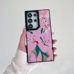 Beautiful Elegant Colorful Flowers Series Mirror Film Shock Proof Phone Cover Case for Samsung Galaxy S23 S24 S25 Plus Ultra