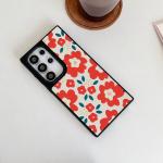 Beautiful Elegant Colorful Flowers Series Mirror Film Shock Proof Phone Cover Case for Samsung Galaxy S23 S24 S25 Plus Ultra