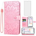 Phone Case for LG Velvet 5G/LGVelvet Verizon G5 UW T-mobile 2020 Wallet Cases with Tempered Glass Screen Protector Leather Slim Flip Cover Card Holder Stand Cell LM G900UM 4G Tmobile Women Rose Gold