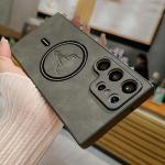 Magnetic Leather Case for Samsung Galaxy S26 Ultra S26 Plus S26 Cover 3D Emboss Pattern Vintage Wireless Charging Mag-safe Shell