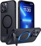 Temdan Magnetic Compatible with iPhone 13 Pro Max Case, [Built-in Invisible Kickstand][Compatible with MagSafe] [Military Grade Shockproof] Slim Translucent Matte Phone Case for iPhone 13 Pro Max 6.7"