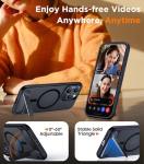 Temdan Magnetic Compatible with iPhone 13 Pro Max Case, [Built-in Invisible Kickstand][Compatible with MagSafe] [Military Grade Shockproof] Slim Translucent Matte Phone Case for iPhone 13 Pro Max 6.7"