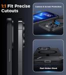 Temdan Magnetic Compatible with iPhone 13 Pro Max Case, [Built-in Invisible Kickstand][Compatible with MagSafe] [Military Grade Shockproof] Slim Translucent Matte Phone Case for iPhone 13 Pro Max 6.7"