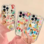 Disney Princess Ariel 3D Wave Case For iPhone 16 15 14 13 12 11 Pro Max X XR XS 8 7 Plus SE 2020 TPU Silicone Shockproof Cover