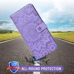 Phone Case for LG Velvet 5G/LGVelvet Verizon G5 UW T-Mobile 2020 Wallet Cases with Tempered Glass Screen Protector Leather Slim Flip Cover Card Holder Stand Cell LM G900UM 4G Tmobile Women Purple