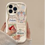 Disney Princess Ariel 3D Wave Case For iPhone 16 15 14 13 12 11 Pro Max X XR XS 8 7 Plus SE 2020 TPU Silicone Shockproof Cover