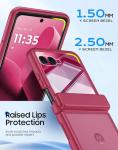 oupeigar for Motorola Razr Ultra 2025 Case, Built-in Screen Protector, Hinge Protection, Wireless Charging, Skin Feel, Ultra-Thin Translucent Shockproof Phone Case for Moto Razr Ultra 2025 -Rose Red