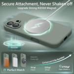 FireNova Magnetic for iPhone 17 Case, Compatible with MagSafe, [Integrated Silicone Camera Control Button] [Camera Protection] Anti-Scratch Microfiber Lining Phone Case, 6.3", Calke Green