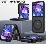 DUEDUE for Motorola Razr Plus 2025/2024 Case, Moto Razr 50 Ultra 5G Case Magnetic, Protective Cover Shockproof Phone Case for Motorola Razr+ Plus 2025/2024/Moto Razr 50 Ultra 5G 6.9", Black