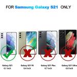 Nvollnoe for Samsung S21 Case with Card Holder 5G 6.2 inch Dual Layer Heavy Duty Protective for Galaxy S21 Case Hidden Card Slot Slim Wallet Case for Samsung S21(Rose Gold)