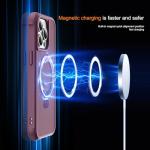 SKYLMW Compatible with iPhone 15 Pro Case with Invisible Magnetic O-Ring Stand Military-Grade Translucent Case for iPhone 15 Pro 6.1" [Compatible with Mag-Safe][Great Grip Feeling], Wine Red