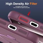 SKYLMW Compatible with iPhone 15 Pro Case with Invisible Magnetic O-Ring Stand Military-Grade Translucent Case for iPhone 15 Pro 6.1" [Compatible with Mag-Safe][Great Grip Feeling], Wine Red