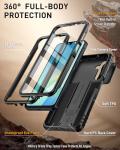 Poetic Revolution Case for Samsung Galaxy A17 / A16 5G, [Slide Camera Cover], [20FT Mil-Grade Drop Tested], Full-Body Rugged Shockproof Cover with Kickstand and Built-in-Screen Protector, Black
