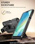 Poetic Revolution Case for Samsung Galaxy A17 / A16 5G, [Slide Camera Cover], [20FT Mil-Grade Drop Tested], Full-Body Rugged Shockproof Cover with Kickstand and Built-in-Screen Protector, Black