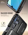 Poetic Revolution Case for Samsung Galaxy A17 / A16 5G, [Slide Camera Cover], [20FT Mil-Grade Drop Tested], Full-Body Rugged Shockproof Cover with Kickstand and Built-in-Screen Protector, Black