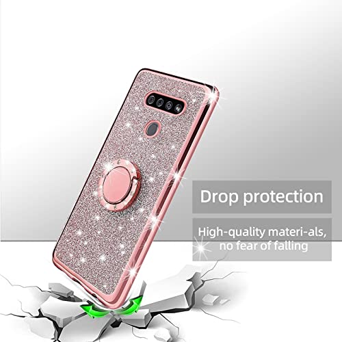 Glitter Rose Soft Clear TPU LG K51 Phone Case