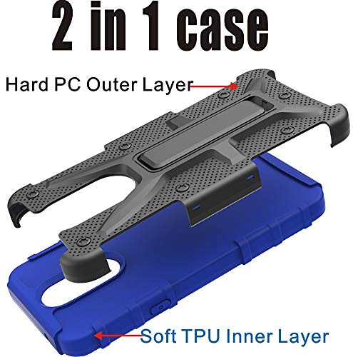 Dual Layer Shockproof LG K40 Phone Case (Blue)