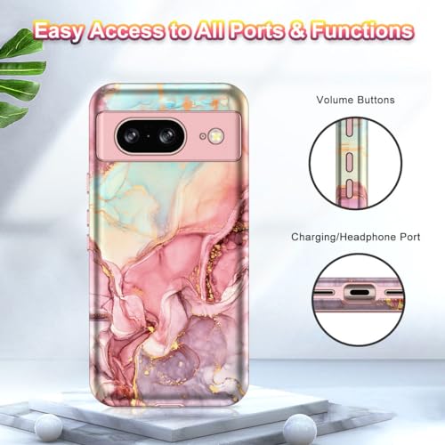 Google Pixel 8 Case Marble Pattern Heavy Duty
