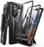SUPCASE for Samsung Galaxy S22 Ultra Case with Stand, [Unicorn Beetle Pro] [2 Front Frames] [Built-in Screen Protector & Belt-Clip] Military-Grade Protection Phone Case for Galaxy S22 Ultra, Black