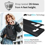 TUDIA DualShield Designed for LG V40 ThinQ Case, [Merge] Shockproof Military Grade Drop Protection Dual Layer Slim Protective Case Cover - Matte Black