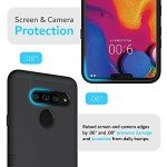 TUDIA DualShield Designed for LG V40 ThinQ Case, [Merge] Shockproof Military Grade Drop Protection Dual Layer Slim Protective Case Cover - Matte Black