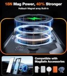 TORRAS 360°Spin Magnetic Stand for Samsung Galaxy S24 Ultra Case, Compatible with Magsafe, Military Grade Shockproof Slim Protective S24 Ultra Case with Kickstand & Ring Holder, Ostand Spin, Black