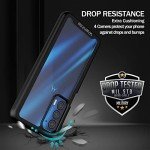 wahhle Compatible with Motorola Edge 5G UW Case, Built in Screen Protector Full Body Shockproof Slim Fit Bumper Protective Phone Cover for Edge 2021-Black/Clear