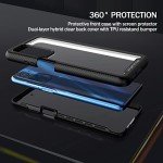 wahhle Compatible with Motorola Edge 5G UW Case, Built in Screen Protector Full Body Shockproof Slim Fit Bumper Protective Phone Cover for Edge 2021-Black/Clear