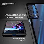 wahhle Compatible with Motorola Edge 5G UW Case, Built in Screen Protector Full Body Shockproof Slim Fit Bumper Protective Phone Cover for Edge 2021-Black/Clear