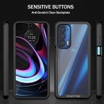 wahhle Compatible with Motorola Edge 5G UW Case, Built in Screen Protector Full Body Shockproof Slim Fit Bumper Protective Phone Cover for Edge 2021-Black/Clear