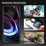 wahhle Compatible with Motorola Edge 5G UW Case, Built in Screen Protector Full Body Shockproof Slim Fit Bumper Protective Phone Cover for Edge 2021-Black/Clear