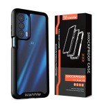 wahhle Compatible with Motorola Edge 5G UW Case, Built in Screen Protector Full Body Shockproof Slim Fit Bumper Protective Phone Cover for Edge 2021-Black/Clear