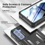 WTYOO for Samsung Galaxy S21 FE Case: Rugged Durable Armor Shell with Kickstand & Holster | Shockproof Protector Heavy Duty Military Grade Protection Matte Textured Mobile Phone Cover - Black