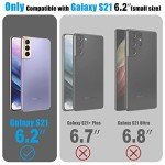 ESDOT for Samsung Galaxy S21 Case,Military Grade Passing 21ft Drop Test,Rugged Cover with Fashionable Designs for Women Girls,Shockproof Protective Phone Case for Galaxy S21 6.2" Glitter Purple Marble