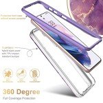 ESDOT for Samsung Galaxy S21 Case,Military Grade Passing 21ft Drop Test,Rugged Cover with Fashionable Designs for Women Girls,Shockproof Protective Phone Case for Galaxy S21 6.2" Glitter Purple Marble