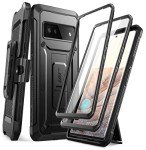 SUPCASE for Google Pixel 6A Case with Stand & Belt-Clip (Unicorn Beetle Pro), [Built-in Screen Protector & Front Frame] [Military-Grade Protection] Heavy Duty Rugged Phone Case for Pixel 6A, Black