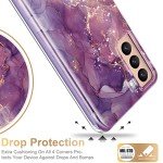 ESDOT for Samsung Galaxy S21 Case,Military Grade Passing 21ft Drop Test,Rugged Cover with Fashionable Designs for Women Girls,Shockproof Protective Phone Case for Galaxy S21 6.2" Glitter Purple Marble