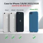 Miracase Ultra Slim Designed for iPhone SE Case 2022(3rd Gen)/iPhone SE 2020 Case(2nd Gen)/iPhone 7 Case/iPhone 8 Case with Screen Protector, Multi-Color Silicone Shockproof Phone Case(Capri Blue)
